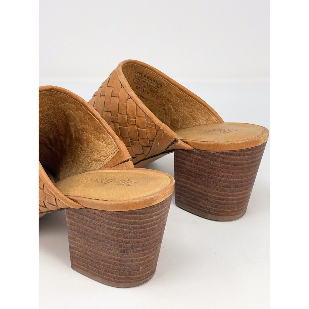 Madewell Womens Heels Brown Amber The Harper Mule Woven Leather Slip On US 8 - Picture 8 of 12